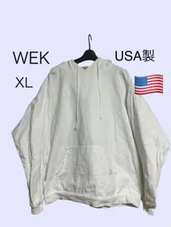 90sWEK⭐️XLサイズホワイトパーカ ⭐️USA製