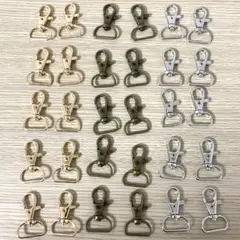 ナスカン　20mm シルバー　アンティーク　ゴールド　30個セット　ミニサイズ