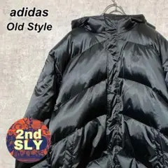 【激レア】adidas アディダス☆ダウンジャケット 刺繍ロゴ ブラック L