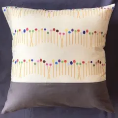 ハンドメイド　クッションカバー　マレット柄　No.3