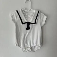Cottonil セーラー襟ロンパース ホワイト