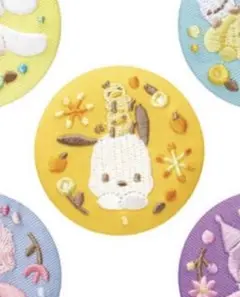新品　サンリオ ポチャッコ　刺繍缶バッジ イエロー