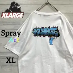 一点物 ビッグサイズ ストリート　XLARGE　刺繍スプレーアートグラフィックT