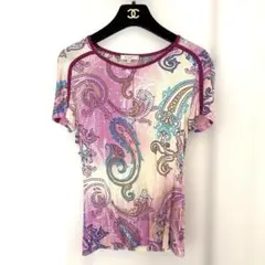 エトロ ETRO ペイズリー柄 カットソー ピンク系　サイズ44