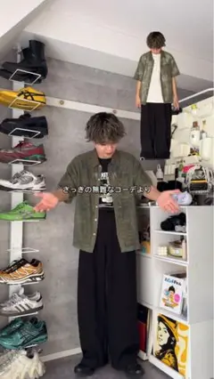 RAGEBLUE 半袖シャツ Lサイズ オリーブグリーン　ちょもきさん着用