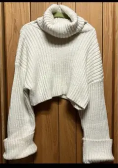 ZARA ショート丈ニット　ホワイト