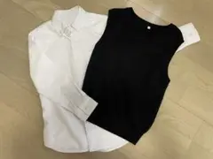 子ども 140サイズ 白シャツ・濃紺150サイズ ベスト　セット