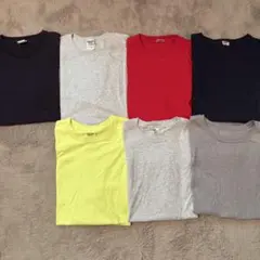 【無地】ブランクTシャツセット L XL ネイビー グレー 赤 イエロー