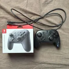 （ジャンク品）Nintendo Switch プロコントローラーブラック　箱あり
