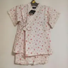iLE VILLAGE 白地小花柄甚平 100サイズ　新品