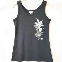 LAULE' HAWAII ラウレアハワイブラックタンクトップ L 黒T美品