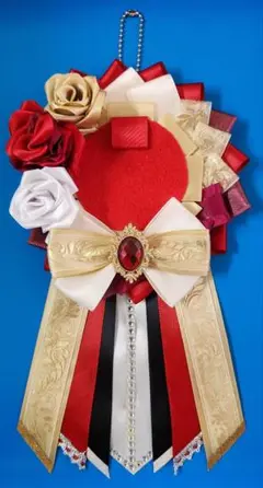 (4)痛ロゼット　赤、白　ハンドメイド