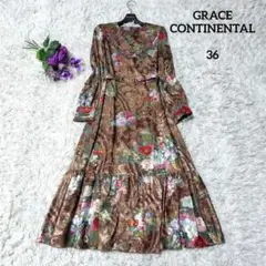 【極美品♡2022品】グレースコンチネンタル　ウォールペーパープリントワンピース