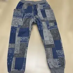 【未使用新品美品】ブリーズ　裏起毛ペイズリーパッチワーク柄 ロングパンツ130