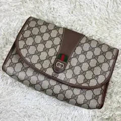 極美品✨ GUCCI アクセコ クラッチバッグ GG シェリーライン PVC