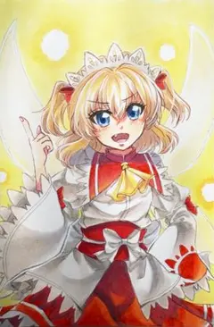 東方Project サニーミルク 手描きイラスト ハガキサイズ