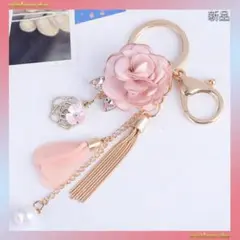 超人気商品★造花★パール★チェーンタッセル付き★キーホルダー★バッグチャーム