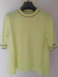 【ALDRIDGE】半袖ニット　イエロー　FREESIZE