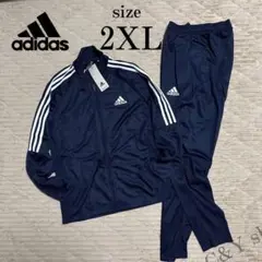 アディダス ジャージ 上下セット ネイビー トラックスーツ 2XL XO XXL