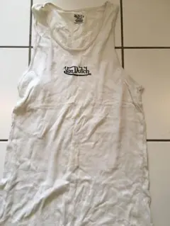 新品未使用レア✨VonDutch タンクトップ 黒×水色 新品 ボンダッチ Von Dutch タンクトップ リブタンクトップ 黒 S