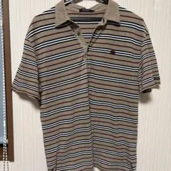 BURBERRY BLACK LABEL ポロシャツ ベージュ/ストライプ