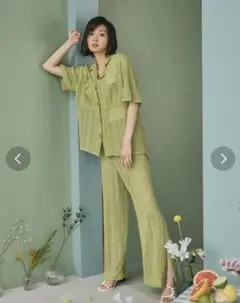 MURUA メッシュスリットパンツ メッシュオープンカラーシャツ セットアップ