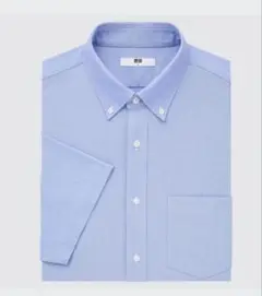 ユニクロ ドライ ノンアイロン ジャージーシャツ 半袖 UNIQLO ブルー