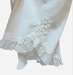 盛夏用冷感素材　スーパービューティー裾シフォン×リボンハイテンションパンツ　44