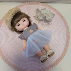 （50）メルちゃん　ソランちゃん　レミンちゃん　ワンピース　パープル