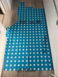 IKEA 生地　LIALOTTA turq/white ビニールコーティング