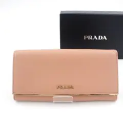 ⭐︎美品⭐︎ PRADA 長財布 サフィアーノレザー アイコン プレート ピンク