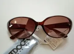 【未使用】アウトドア UVカットファッションサングラス ブラウン 収納袋付き