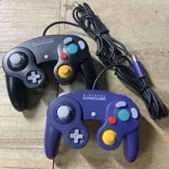 GC ニンテンドー　ゲームキューブ　コントローラー　2個　バイオレット　クリア