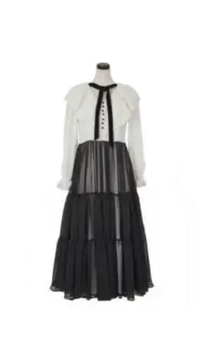 herlipto Two-tone Ruffled Long Dress