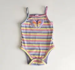 SHEIN 蝶々ワッペンキャミソールロンパース