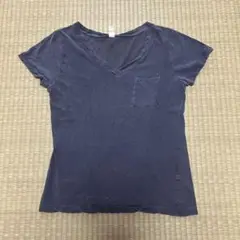 OMNIGOD VネックポケットTシャツ ダークネイビー サイズ2