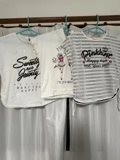 PINK LATTE キッズTシャツ2枚、PINKHURT 1枚　140 (D)