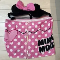 ミニーマウス フード付きタオル
