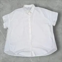 UNIQLO リネン 半袖シャツ M ホワイト　P90