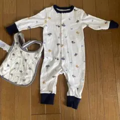Ralph Lauren 動物柄ロンパース 6M（60cm）ビブ付き