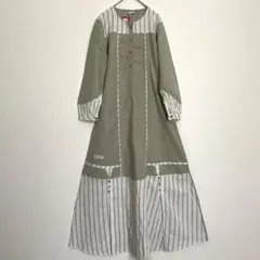新品未使用　長袖ロングワンピース　rauna 切り替え　マキシ丈