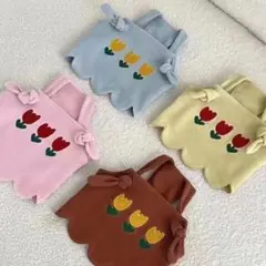 韓国ペット服♡チューリップ柄♡スカラップビスチェ ピンク ブルー 犬服 ペット