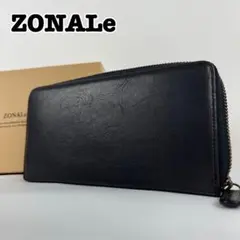 【未使用✨】ZONALe ゾナール 長財布 ラウンドジップ レザー シワ加工 黒