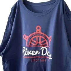 リバー take me to the RIVER Tシャツ ネイビー紺色古着