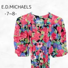 一点物⭐️E.D.MICHAELS ワンピース 花柄 ベルト ロングワンピース