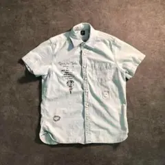【ヴィンテージ】デニムシャツ ステッチデザイン 女の人 古着used SM37