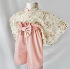 【美品】ベビー袴　70〜80 ピンク　うさぎ×桜
