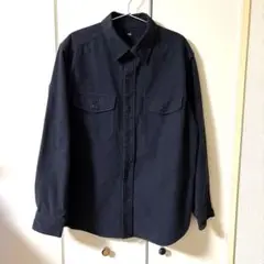 ユニクロ　ジャージーオーバーシャツ　ネイビー　サイズL