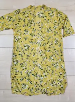 花柄イエローシフォンカーディガン Lサイズ/新品未使用