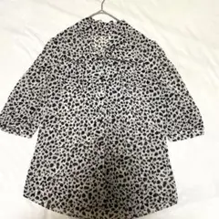 【美品】ロートレアモンヒョウ柄リボン付き五分袖ブラウス